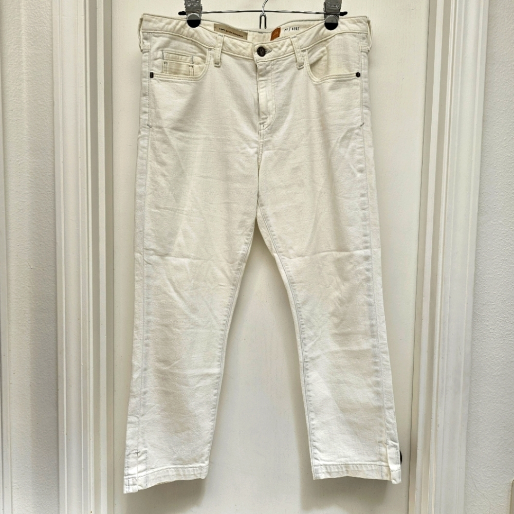 Pilcro And The Letter Press White Stet Cropped Jeans